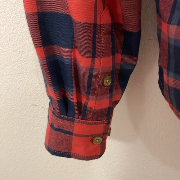 Marmot Woman’s 1/2 Zip Plaid Shirt, Red/Navy. Size XL - Picture 6 of 7